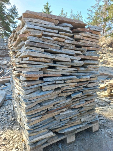 Плитняк златолит серебристый для цоколя, отмостки купить в Брянске